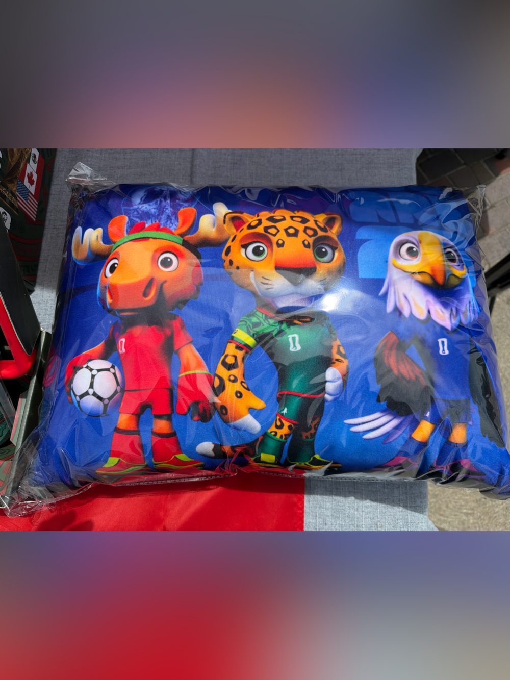 Colorful World Cup Mascots Sports Character Decorative Pillow